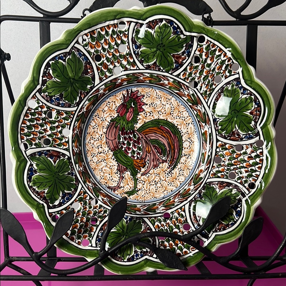 Vintage hand painted plate, Portugal
